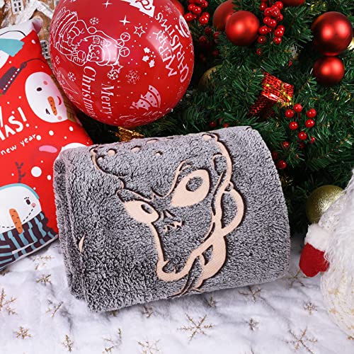 Image Title ABELL Glow in The Dark Alien Blanket, Christmas Thanksgiving Blanket Gifts for Birthday Kids Women Girls Boy Best Friend,Grey